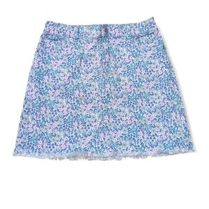 Cat & Jack Periwinkle Ditsy Floral A-Line Midi Denim Skirt For Girls.Size 14/16.